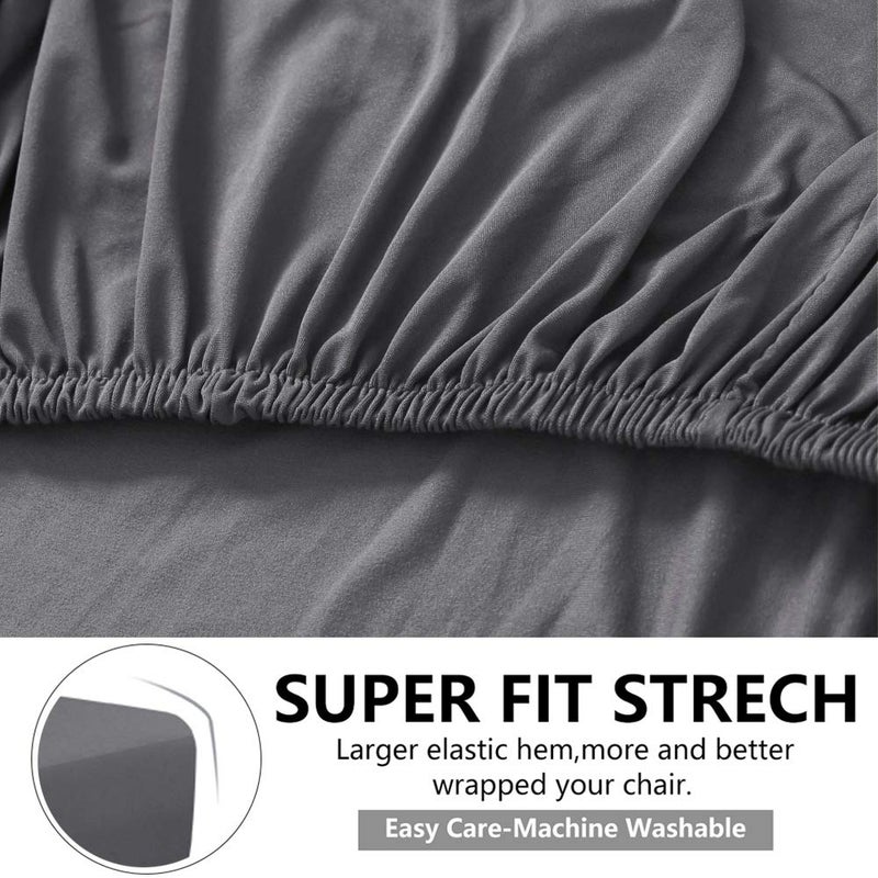 CCTFS Stretch Dining Chair Slipcovers, XL/Oversized Removable Washable Soft Spandex Extra Large Dining Room Chair Covers for Kitchen Hotel Table Banquet Solid Color (2 Per Set, Gray) - Image 5